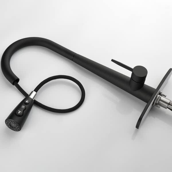 Left. MOOSOO - Kitchen Faucets with Pull Down Sprayer Kitchen Sink Faucet with Pull Out Sprayer Single Hole Deck Mount Single Handle - Black.