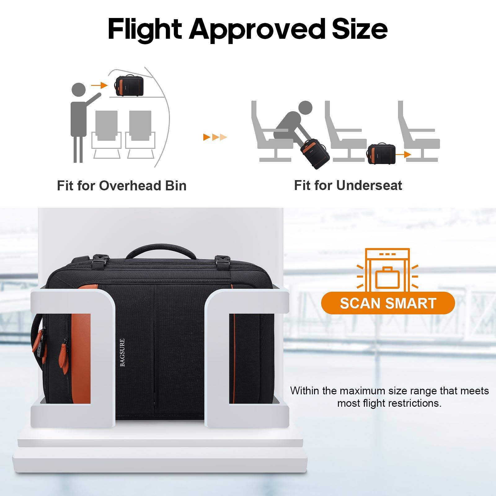 Alt View 6. Stamp n Camp - Travel Backpack 42l Flight Approved Carry On  Expandable Laptop With Packing Cubes   Shoe Pocket Water Resistant - Black-brown (Backpack With 4 Packing Cubes).