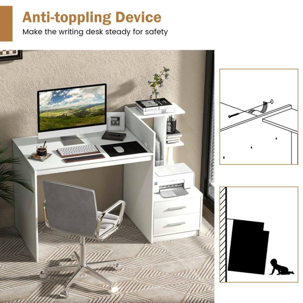 Anti-toppling Device  
Make the writing desk steady for safety