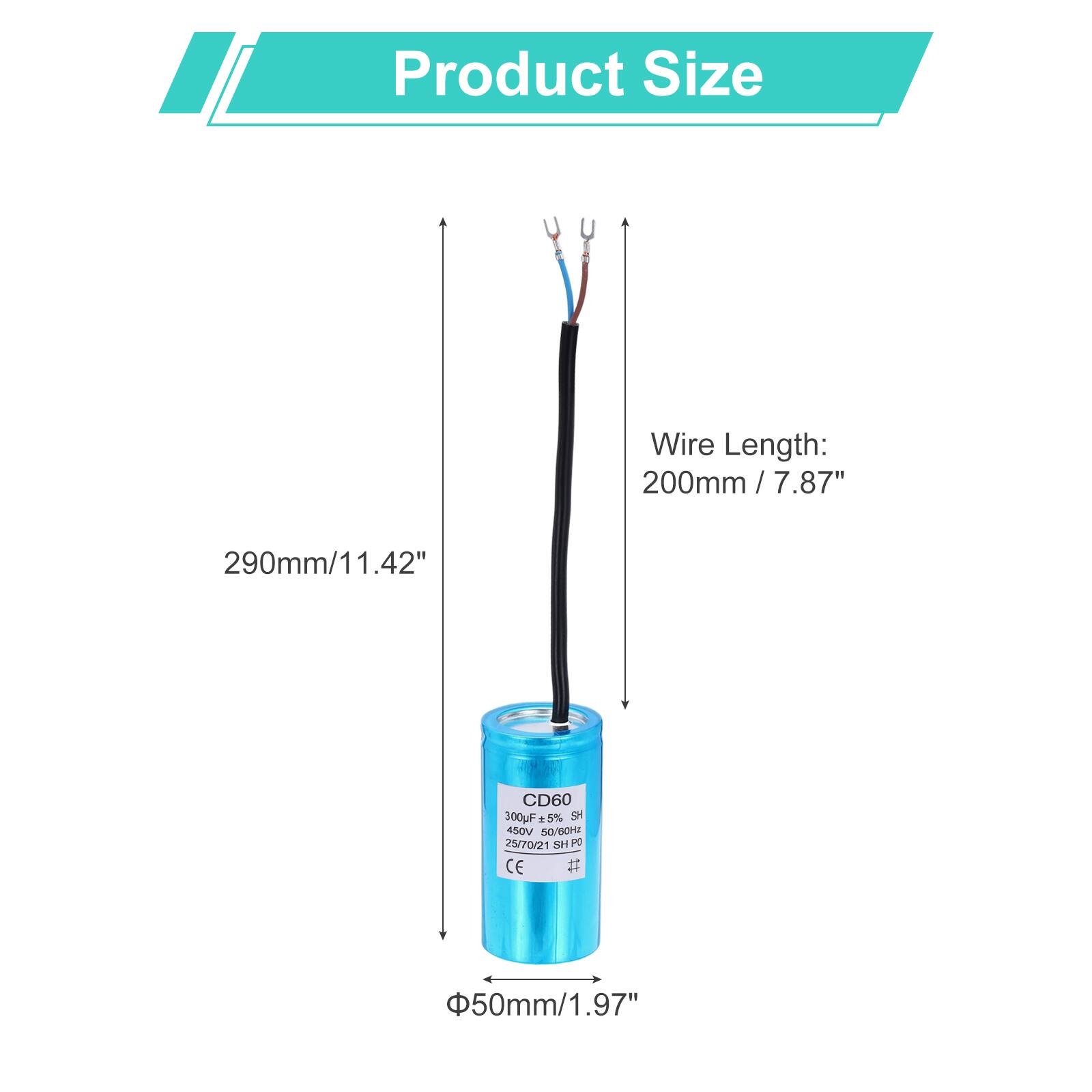 Product Size  
Wire Length: 200mm / 7.87"  
290mm / 11.42"  
CD60  
300gF  
5% SH  
450V  
50/B0H  
25/70/21 SH  
20 CE  
50mm / 1.97"