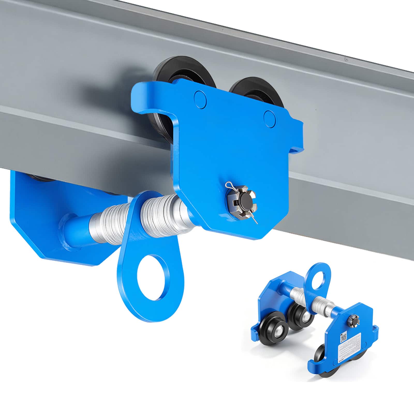 "VEVOR - Manual Trolley, 2200 lbs/1 Ton Load Capacity, Push Beam Trolley with Dual Wheels,Adjustable for I-Beam Flange Width 2.4"" - Blue" price history on PriceWatchPro