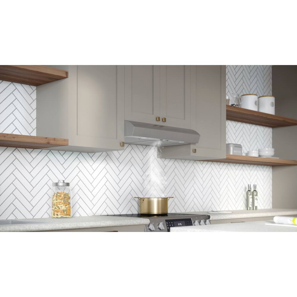 Alt View 13. Broan - Mantra 36-Inch 350 MAX Blower CFM 1.5 Sones Range Hood - Stainless Steel.