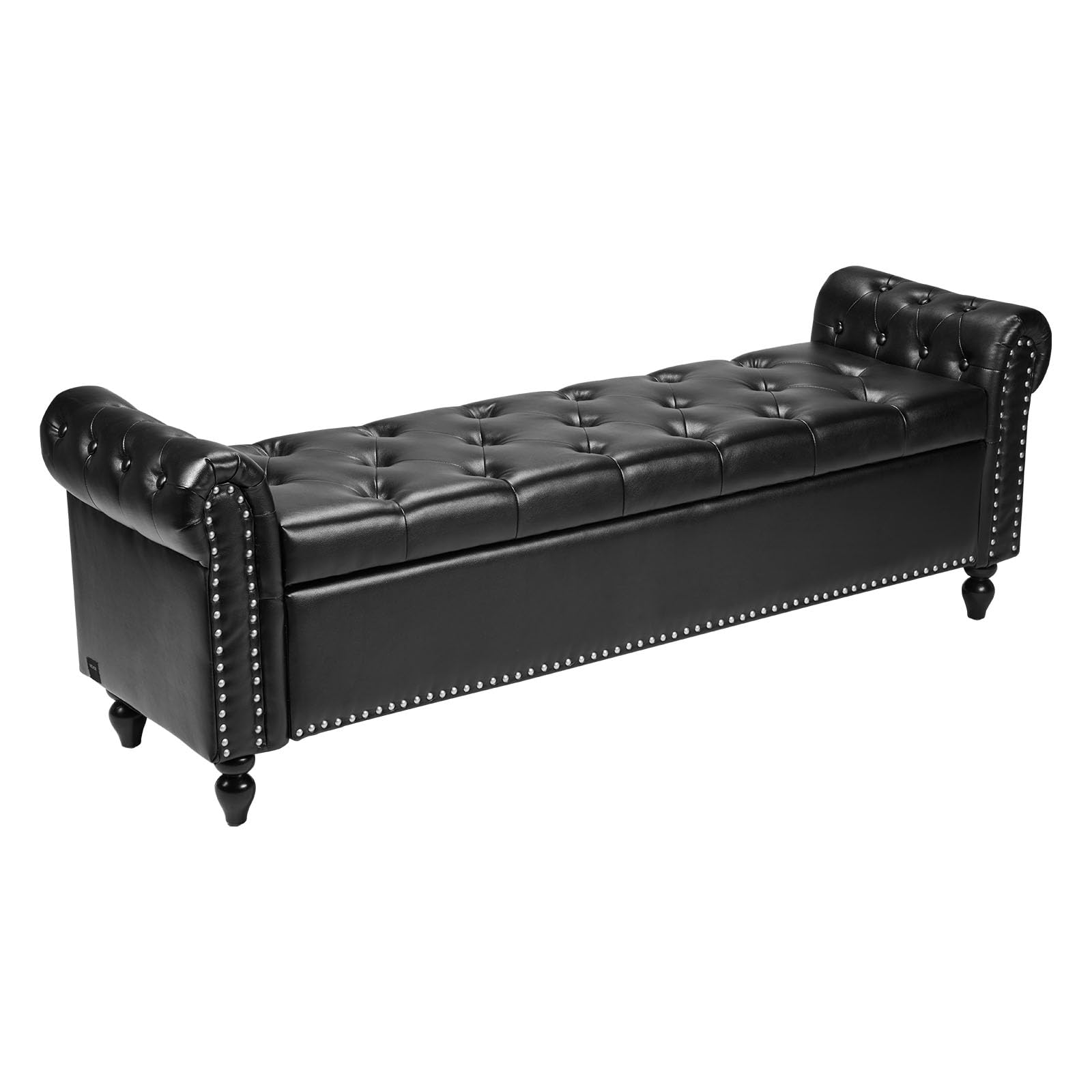 Black18 x 65.4 x 22 " Storage Bench