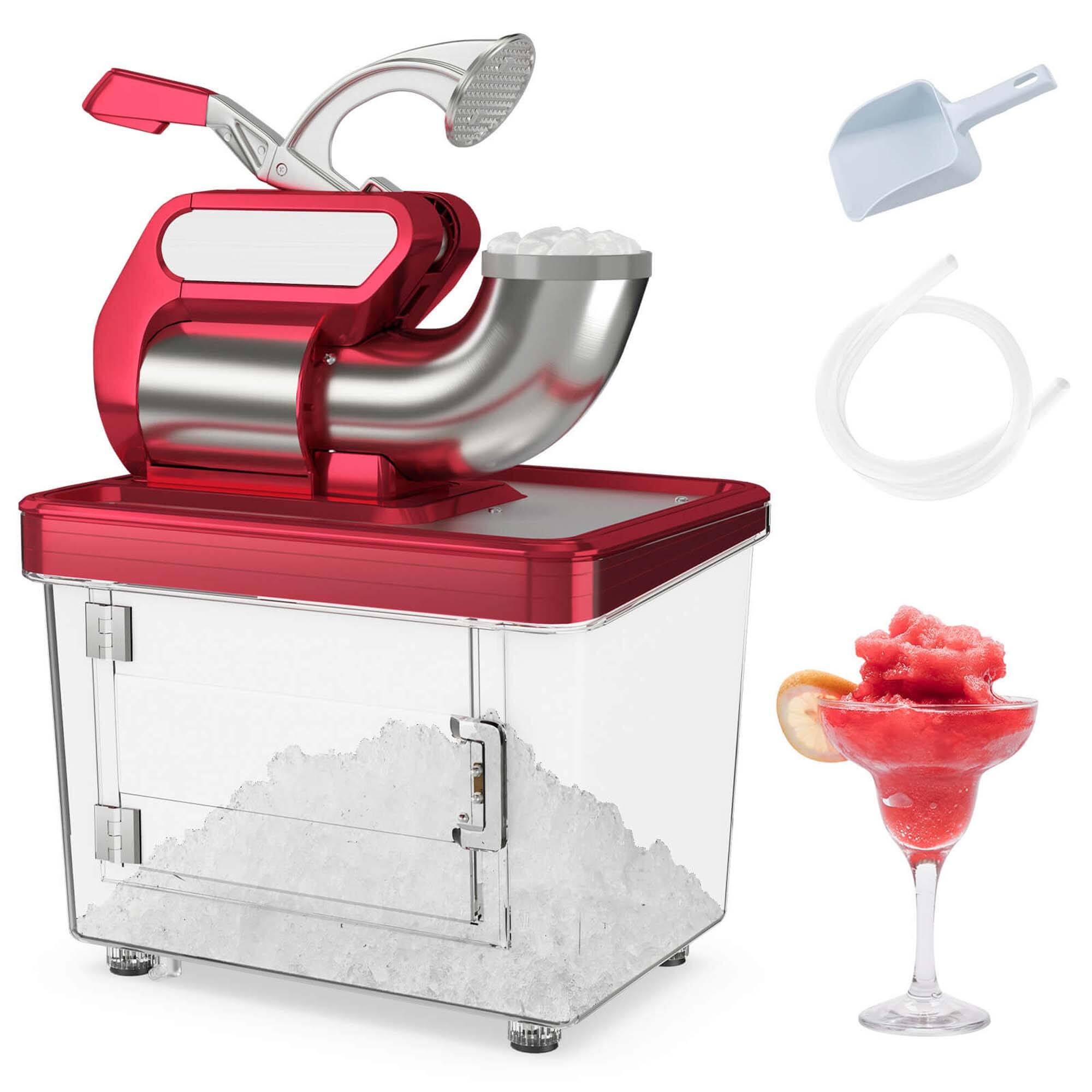 Costway - 660 lb/H Commercial Ice Crusher with Dual Blades Safety On/Off Switch for Home - Red