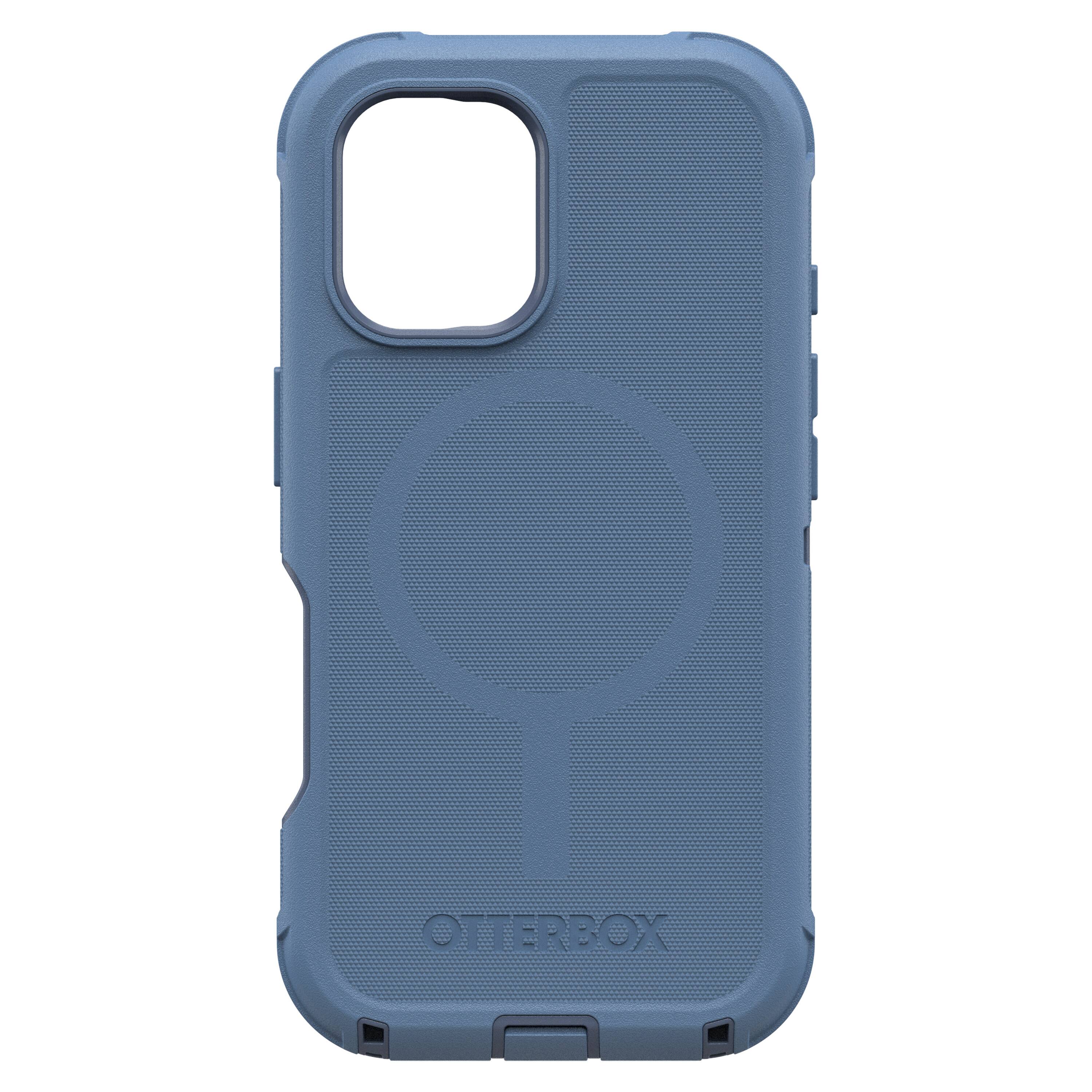 Angle. OtterBox - Defender Series Pro Hard Shell for MagSafe for Apple iPhone 16 - Baby Blue Jeans.
