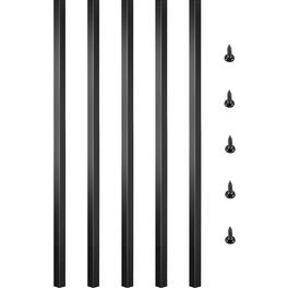 VEVOR - Deck Balusters, 101 Pack Metal Deck Spindles, 32"x0.8" Staircase Baluster with Screws, Aluminum Alloy Deck Railing - Black