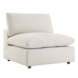 Commix Down Filled Overstuffed Boucle Fabric Armless Chair by Modway - Ivory