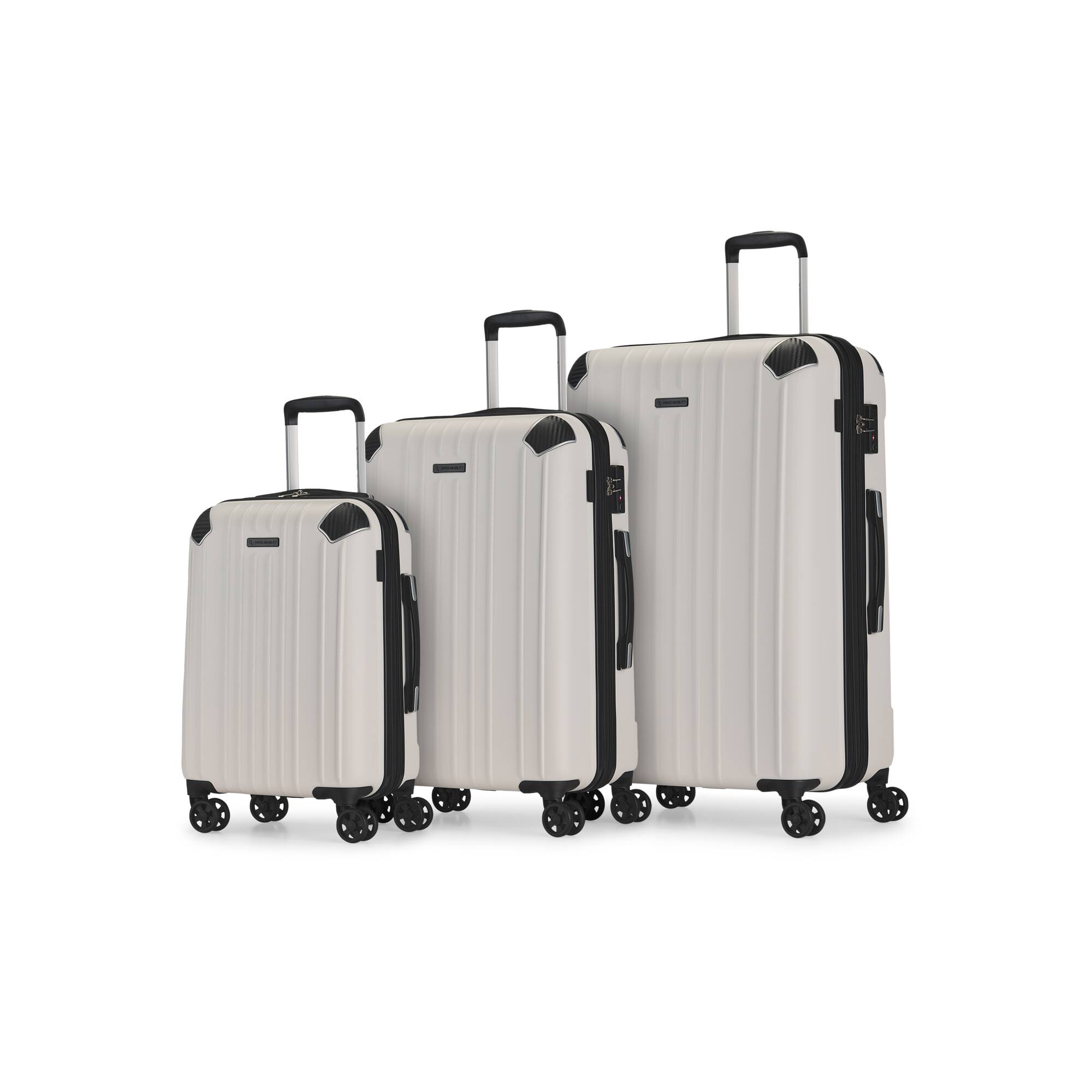 Front. Swiss Mobility - Swiss Mobility PVG 3 piece Hardside Luggage set - ALABASTER.