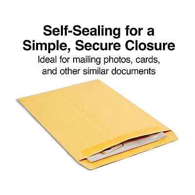 Self-Sealing for a Simple, Secure Closure  
Ideal for mailing photos, cards, and other similar documents