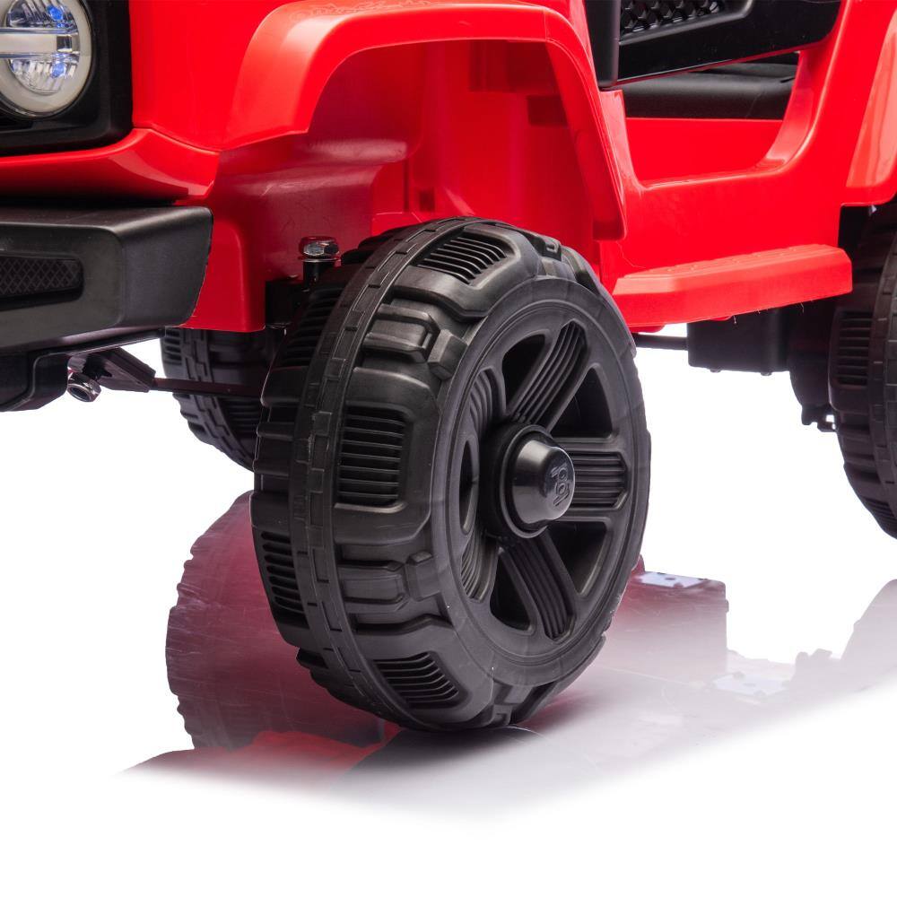 Alt View 3. BreeBe - 12V Kids 6-Wheel Electric Truck with Parental Control, Six-Wheel Suspension, 4 Motors, LED Lights, Music, Ages 3-5 - Red.
