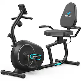 MERACH - S08 Recumbent Exercise Bike with Bluetooth, LCD, Heart Rate Monitor, and Magnetic Resistance for Home & Seniors - Black