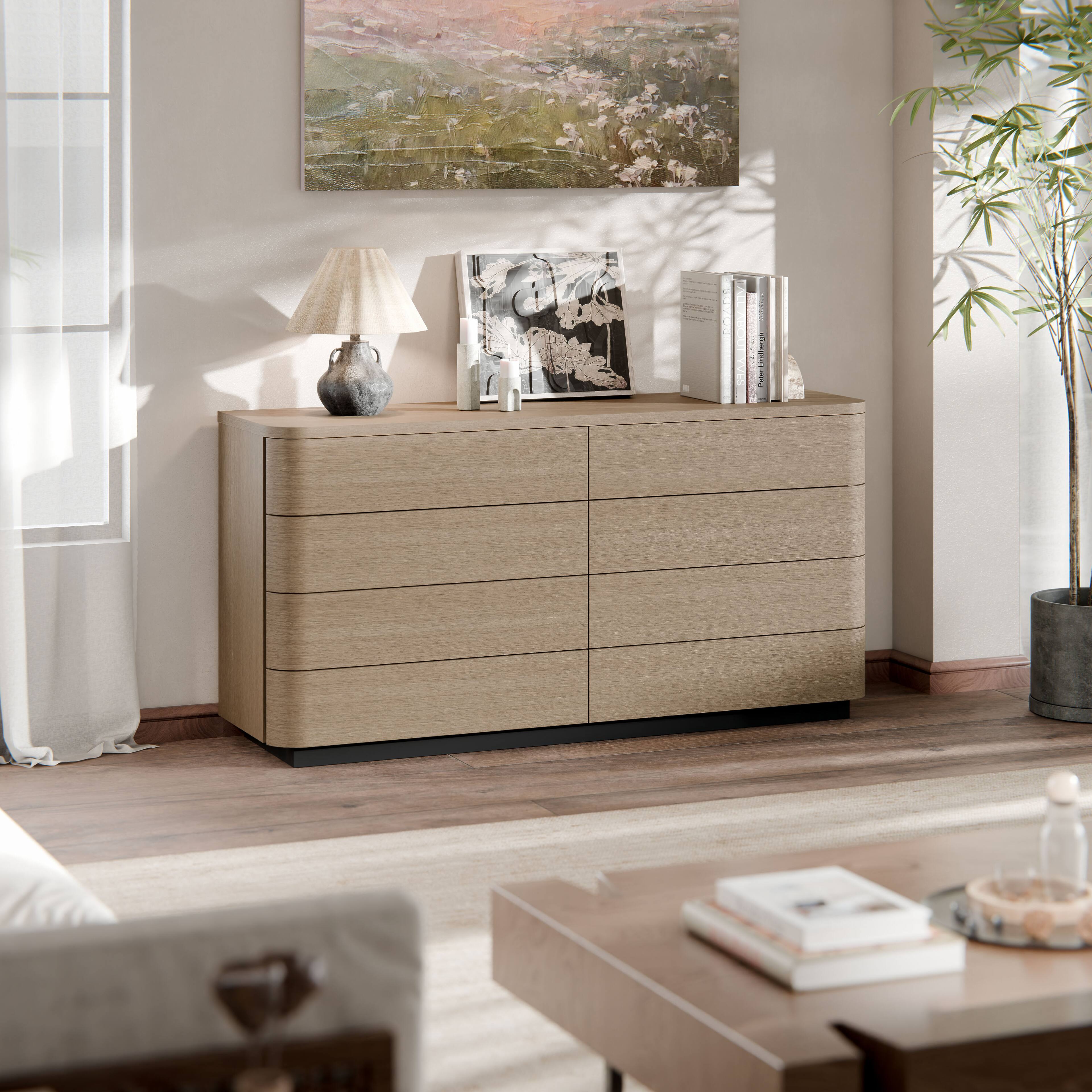 Angle. Homsee - Homsee Modern Makeup Vanity Table with Drawers, Waterproof Top, Smooth Slides & Rounded Corners for Bedroom - Wooden.