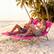 Alt View 1. Costway - Costway Patio Tanning Chair,Folding Beach Lounge Chair with 5-Position Adjustable Backrest - Pink.