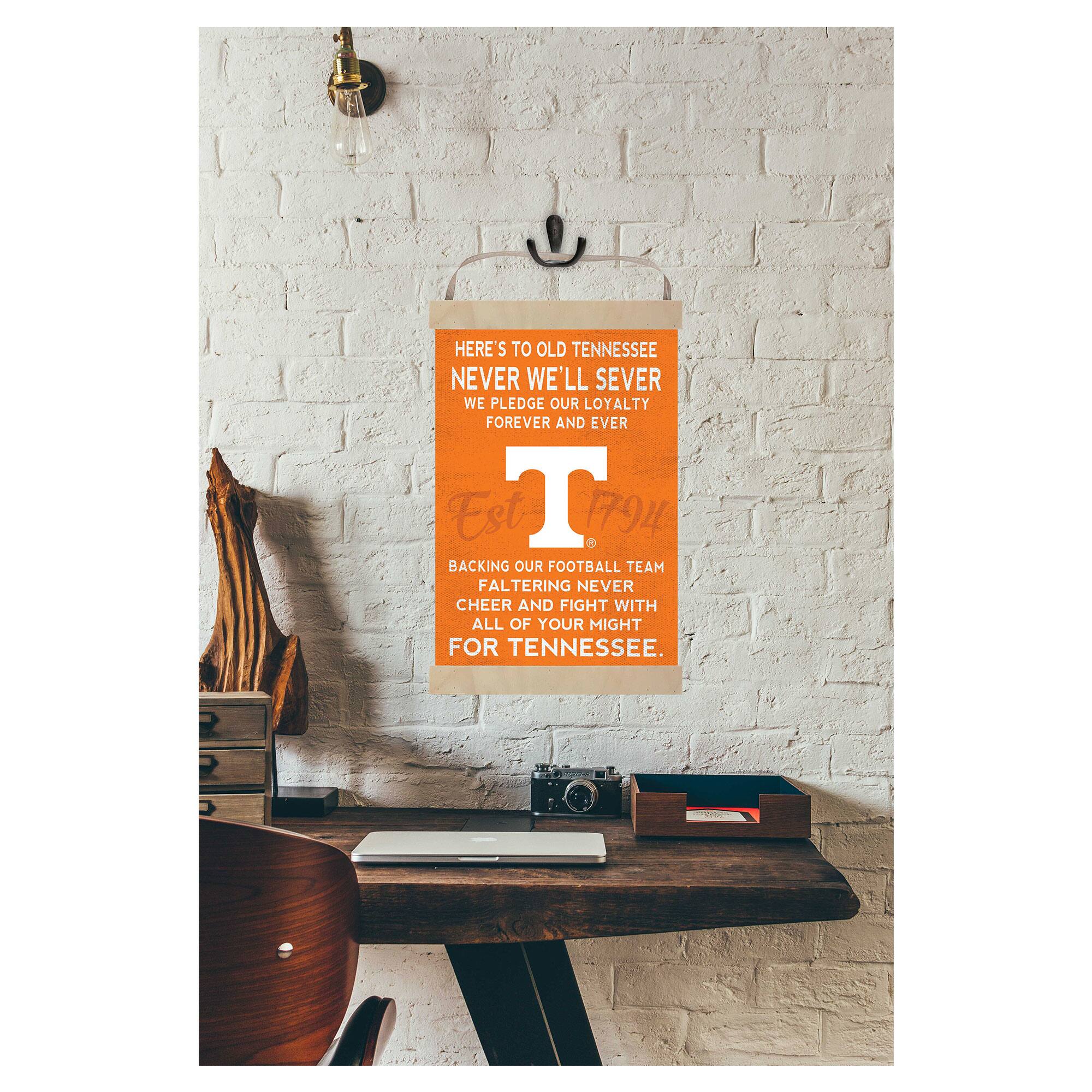 Here's to Old Tennessee  
Never We'll Sever  
We Pledge Our Loyalty Forever and Ever  

Est. 1794  

Backing Our Football Team  
Faltering Never  
Cheer and Fight With All of Your Might  
For Tennessee.