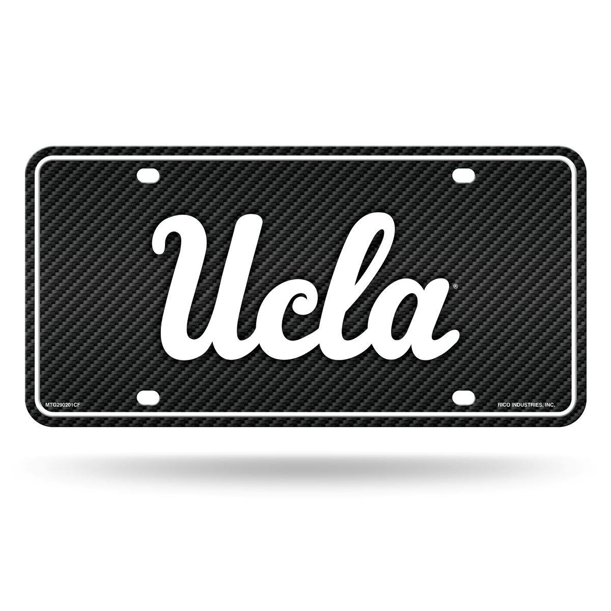 UCLA Bruins 12x6 Carbon Fiber Design Metal License Plate Auto Tag