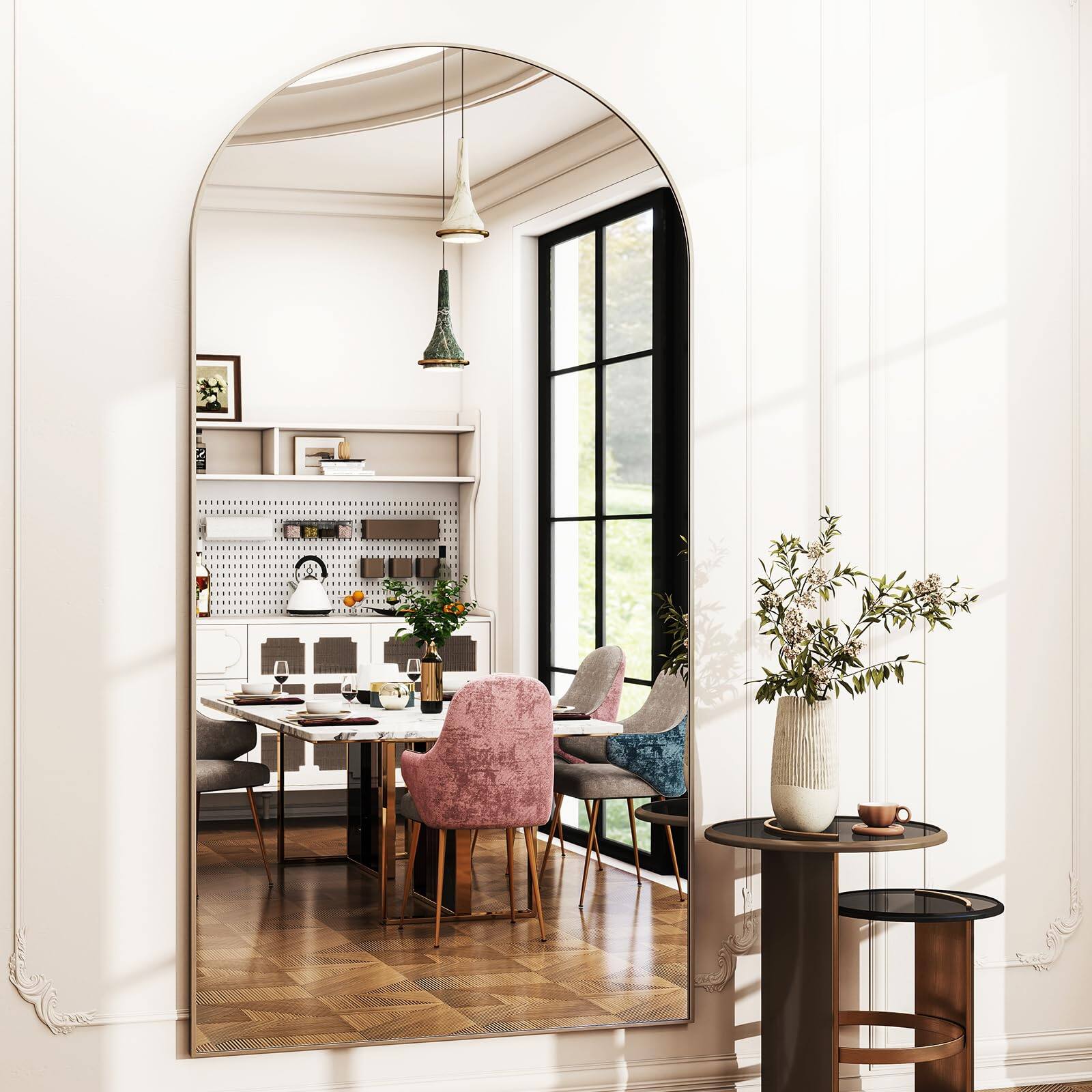 Alt View 4. Stylel Star - Oversized Full-body Mirror 77" X 38" Arched Full-length Metal Frame Floor For Bedroom Living/dressing Room Gym - Stand/w.