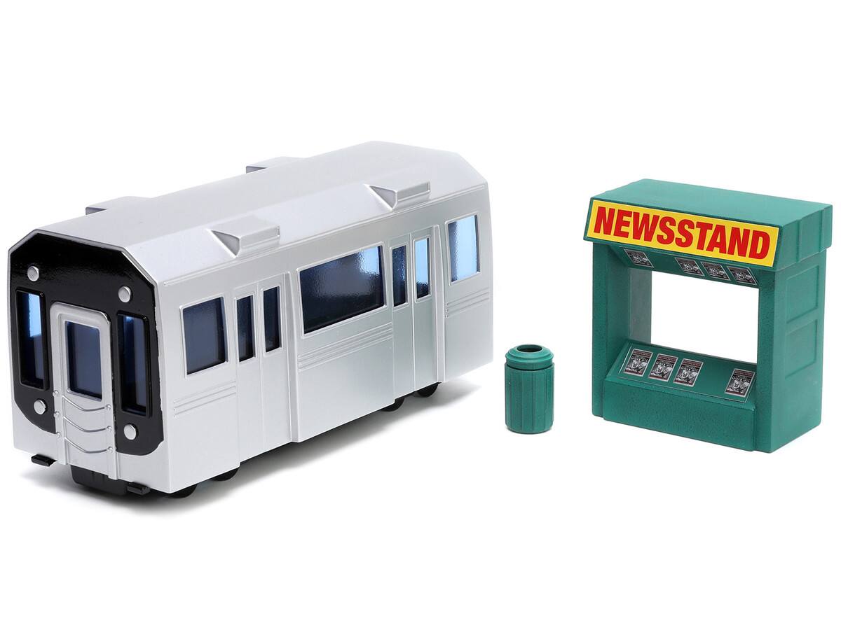 Back. Jada - Daily Bugle & Subway Diorama Set with Spider-Man & J. Jonah Jameson Diecast Figures – Marvel's Spider-Man Nano Scene - Multicolor.