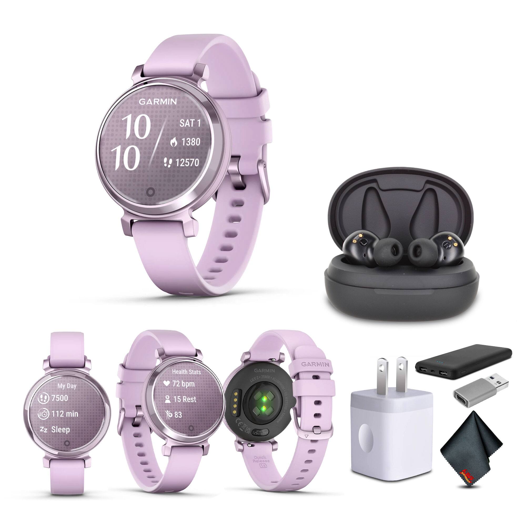 Garmin - Lily 2, Small and Stylish Smartwatch Metallic Lilac Bundle for Women - Lilac - (2025) price history on PriceWatchPro