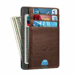 Kitcheniva - RFID Blocking Money & Credit Card Holder Slim Wallet - Brown