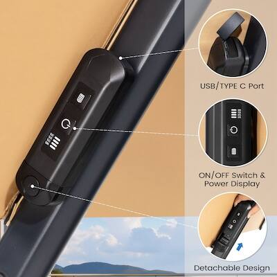 USB/TYPE C Port  
ON/OFF Switch & Power Display  
Detachable Design
