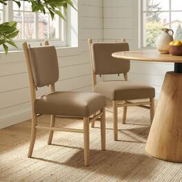 Mauden Performance Velvet Dining Side Chairs Set of 2 by Modway - Taupe