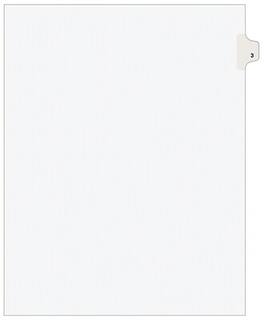 Avery - Legal Pre-Printed Paper Dividers, Side Tab #3, Style, Letter Size, 25/Pack - White