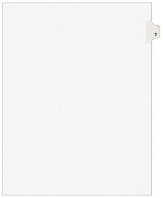 Front. Avery - Legal Pre-Printed Paper Dividers, Side Tab #3, Style, Letter Size, 25/Pack - White.