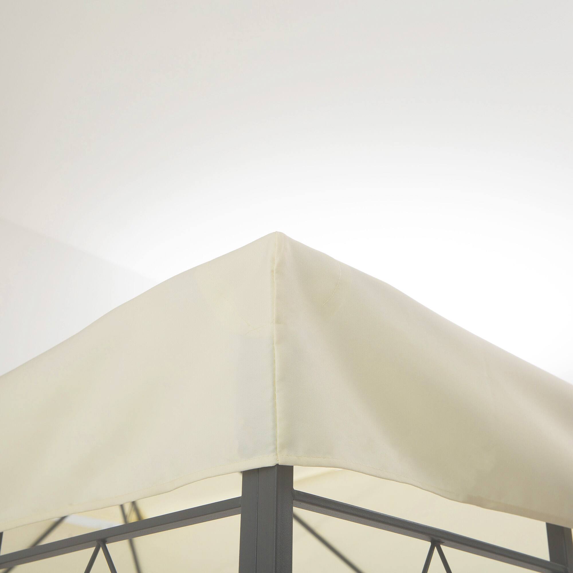 Alt View 8. Outsunny - 13' x 10' Gazebo Replacement Canopy, 2-Tier Top UV Cover for 84C-101 Outdoor Gazebo - Cream White.