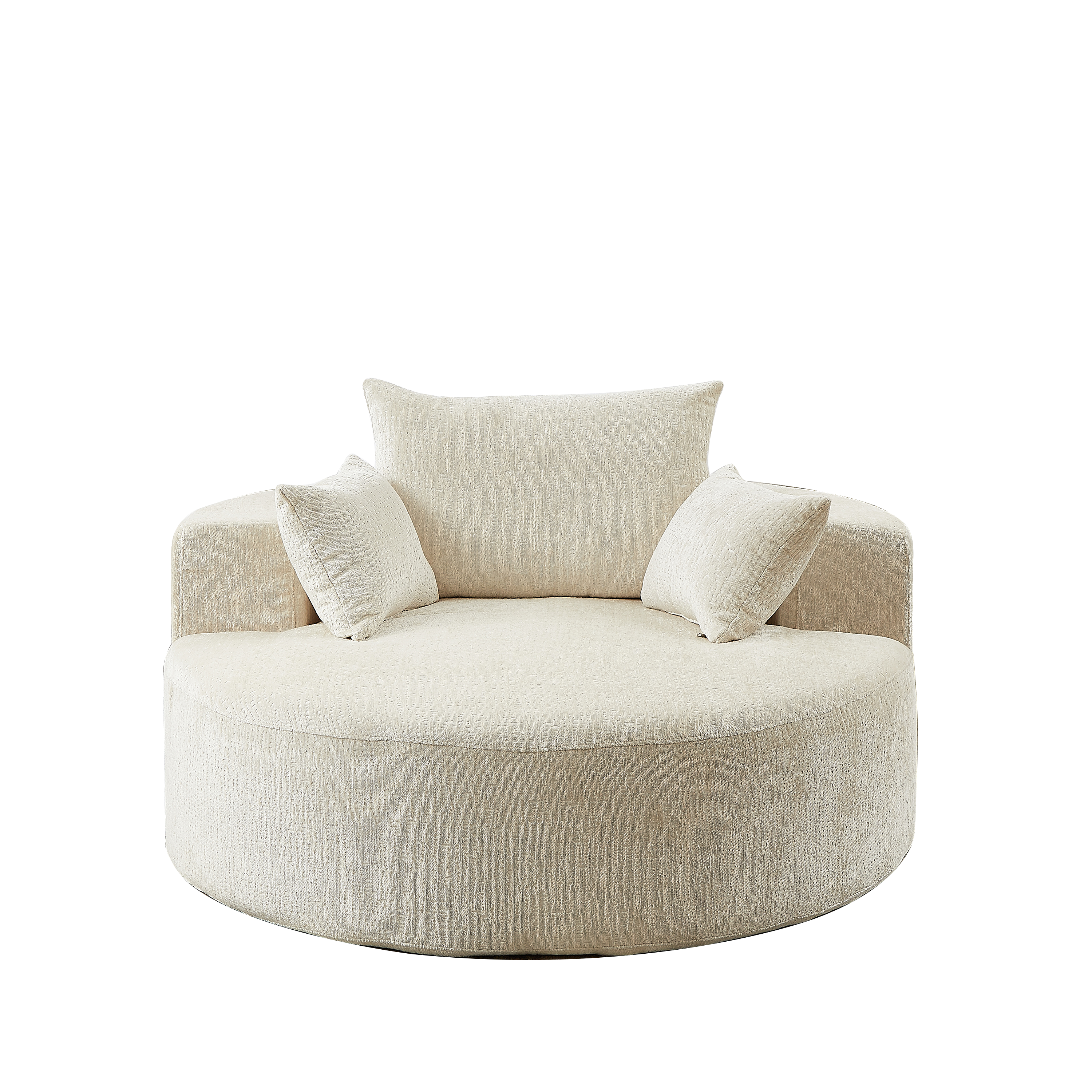 Left. Roomtec - 55L Polyester Sponge single sofaNo Assembly RequiredFluffy Modern Sleeper Chair for Living room Bedroom Lounge and - Beige.