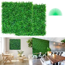 VEVOR - 12PCS 10x10 inch Artificial Boxwood Panels, Boxwood Hedge Wall Mat,Artificial Grass Backdrop Wall - Green