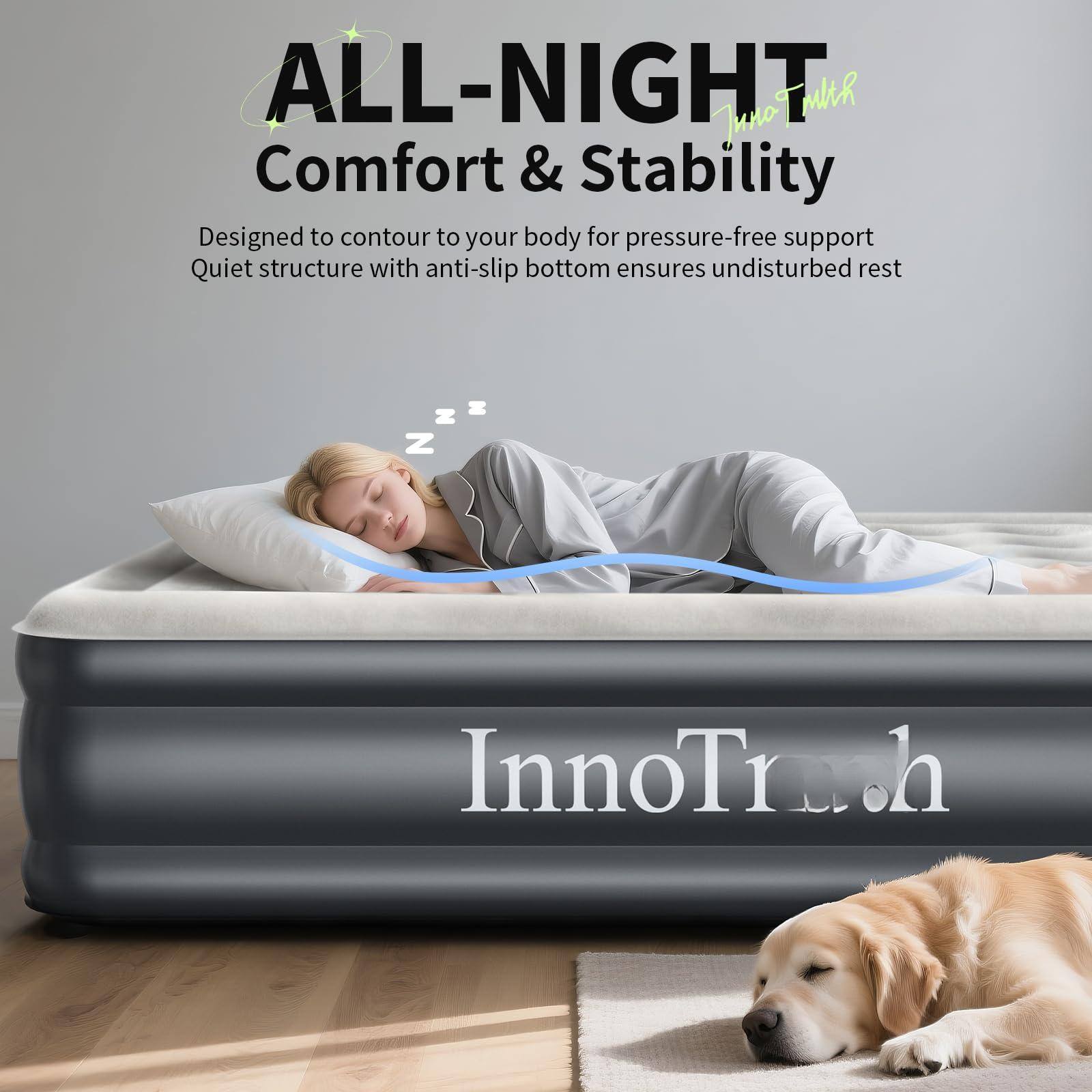 ALL-NIGHT Comfort & Stability  
Designed to contour to your body for pressure-free support  
Quiet structure with anti-slip bottom ensures undisturbed rest  

InnoTrash