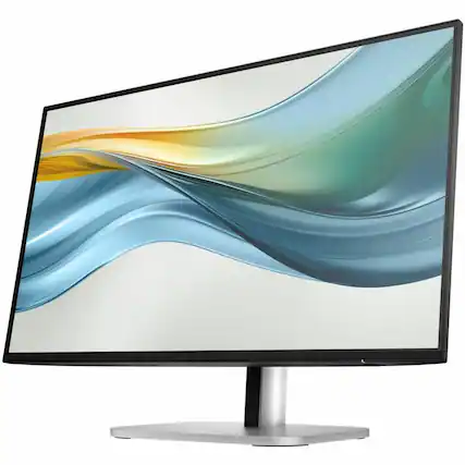 Front. HP - 23.8" IPS LCD FHD 100Hz Monitor (USB) - Sleek Black, Silver, Dual Color.