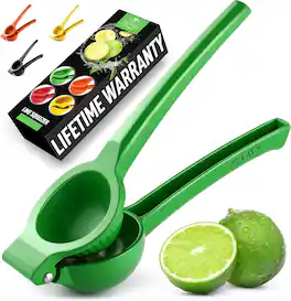 Zulay Kitchen - Metal Lime Squeezer – Heavy-Duty Citrus Juicer for Maximum Juice Extraction - Green