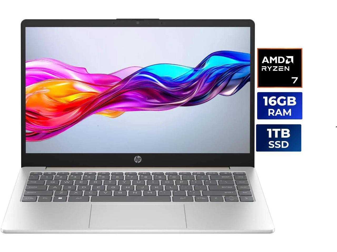 HP - 14" HD Laptop AMD Ryzen 7 7730U 16GB Memory 1 TB NVMe SSD AMD Radeon Graphics Windows 11 Home 14-em0085cl