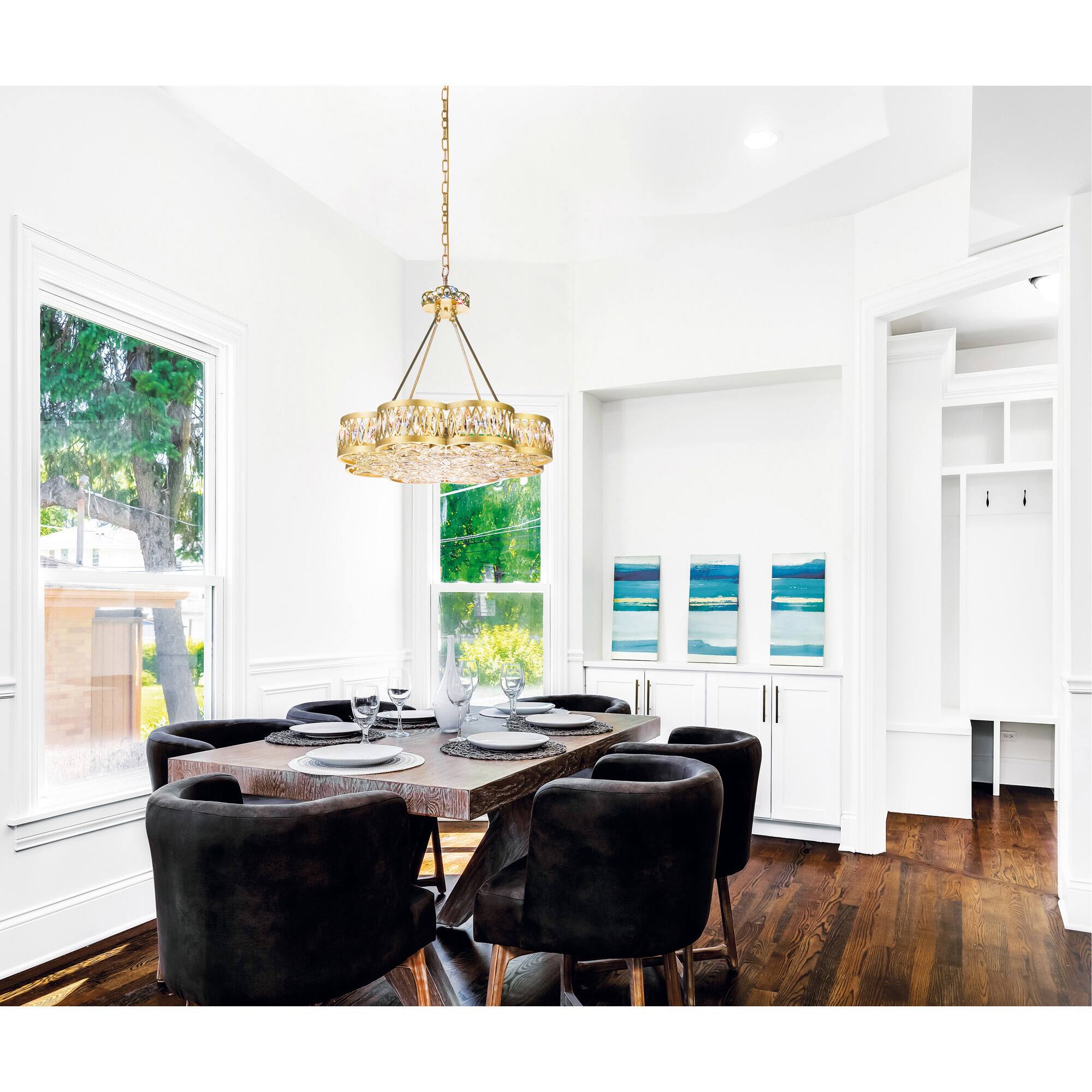 Alt View 2. CWI Lighting - Nova 8 Light Chandelier With Champagne Finish - Champagne.