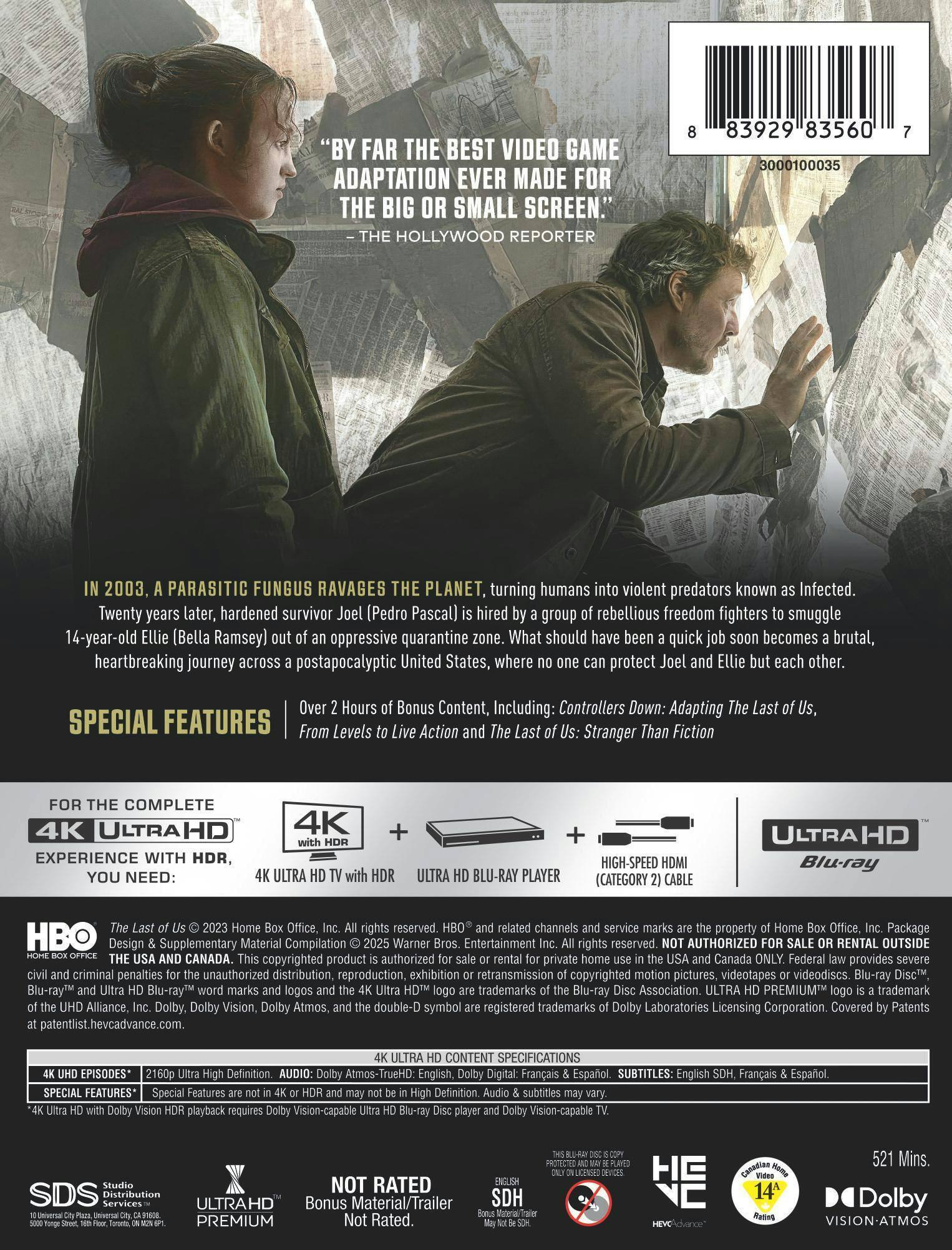 Back. The Last of Us: The Complete First Season (Steelbook)   - 4K Blu-Ray.