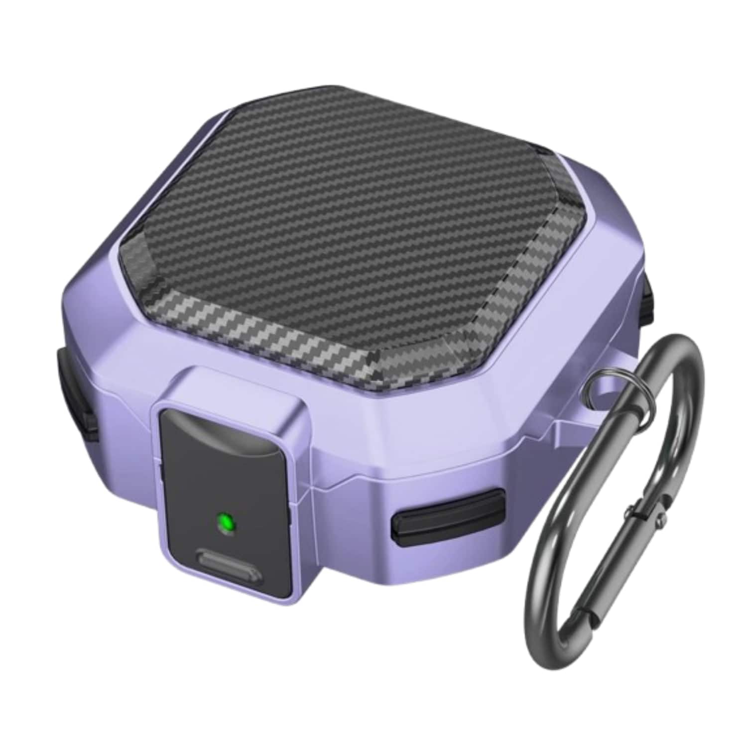 Stock Preferred - Case For Samsung Galaxy Buds FE / Buds2 Pro / Buds2 / Buds Pro / Buds Live - Purple (carbon Fiber Pattern)