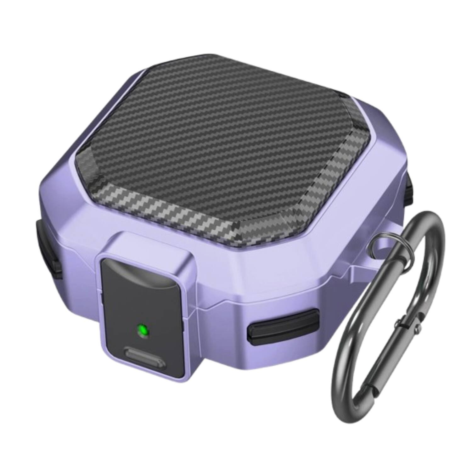 Stock Preferred - Case For Samsung Galaxy Buds FE / Buds2 Pro / Buds2 / Buds Pro / Buds Live - Purple (carbon Fiber Pattern)