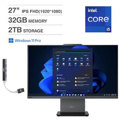 27" IPS FHD (1920*1080)
32GB MEMORY
2TB STORAGE
intel CORE i5
Windows 11 Pro
Lenovo