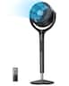 DREO - 9 in. Adjustable Pedestal Floor Fan, W/Remote and 120° Oscillation, 8-Speed, 20 dB, 8-H Timer