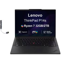Lenovo - Upgraded - ThinkPad P14s Workstation 14.0 WUXGA (AMD Ryzen AI 7 350, 32GB DDR5, 2TB PCIe SSD, Win 11 Pro) w/USB Hub - Black