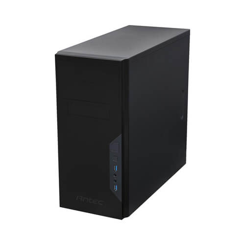 Left. Antec - VSK3000E-U3_US SGCC Steel Black Mini Tower Case, Micro ATX - Black.