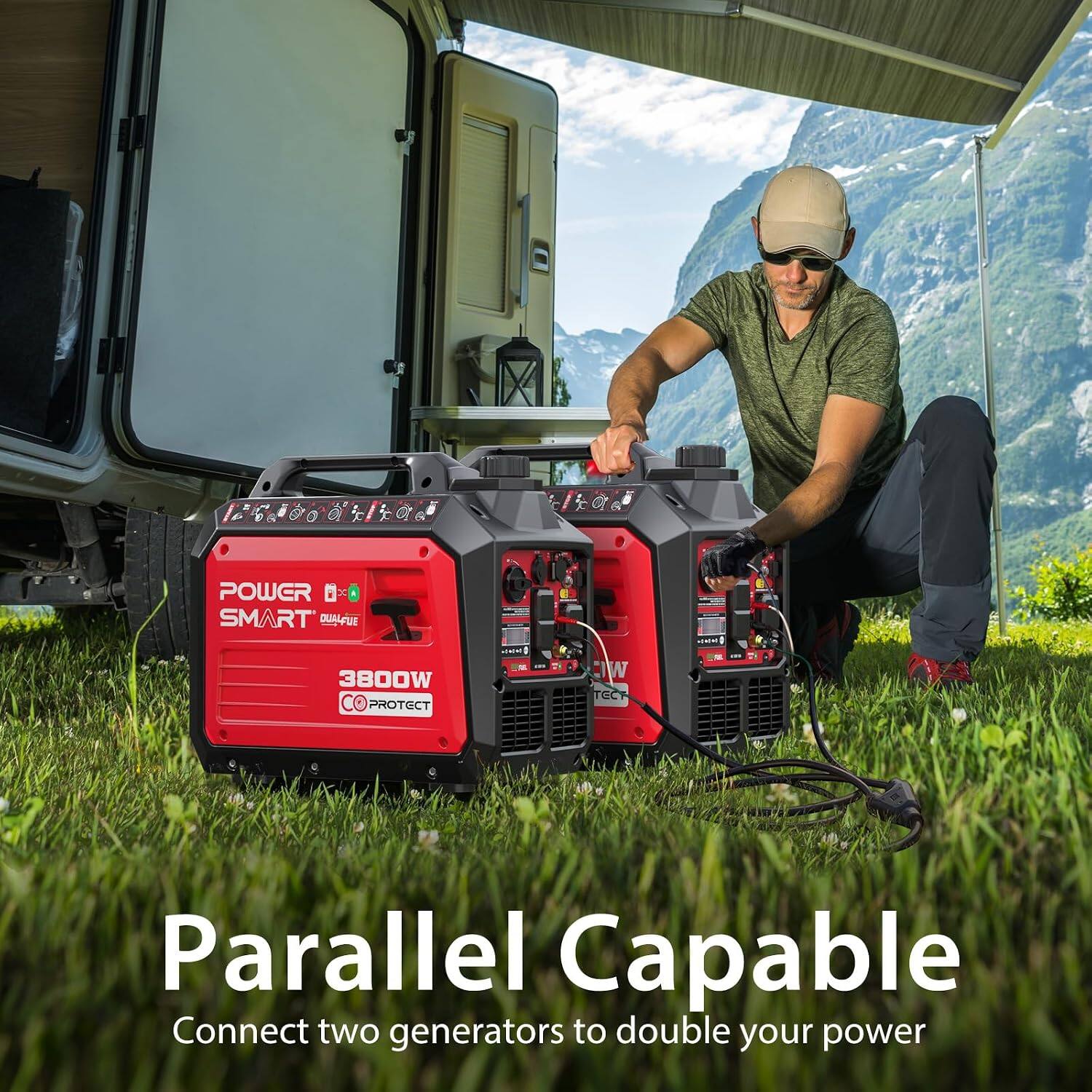 POWER D SMART DWALFUIE 3800W PROTECT

Parallel Capable
Connect two generators to double your power