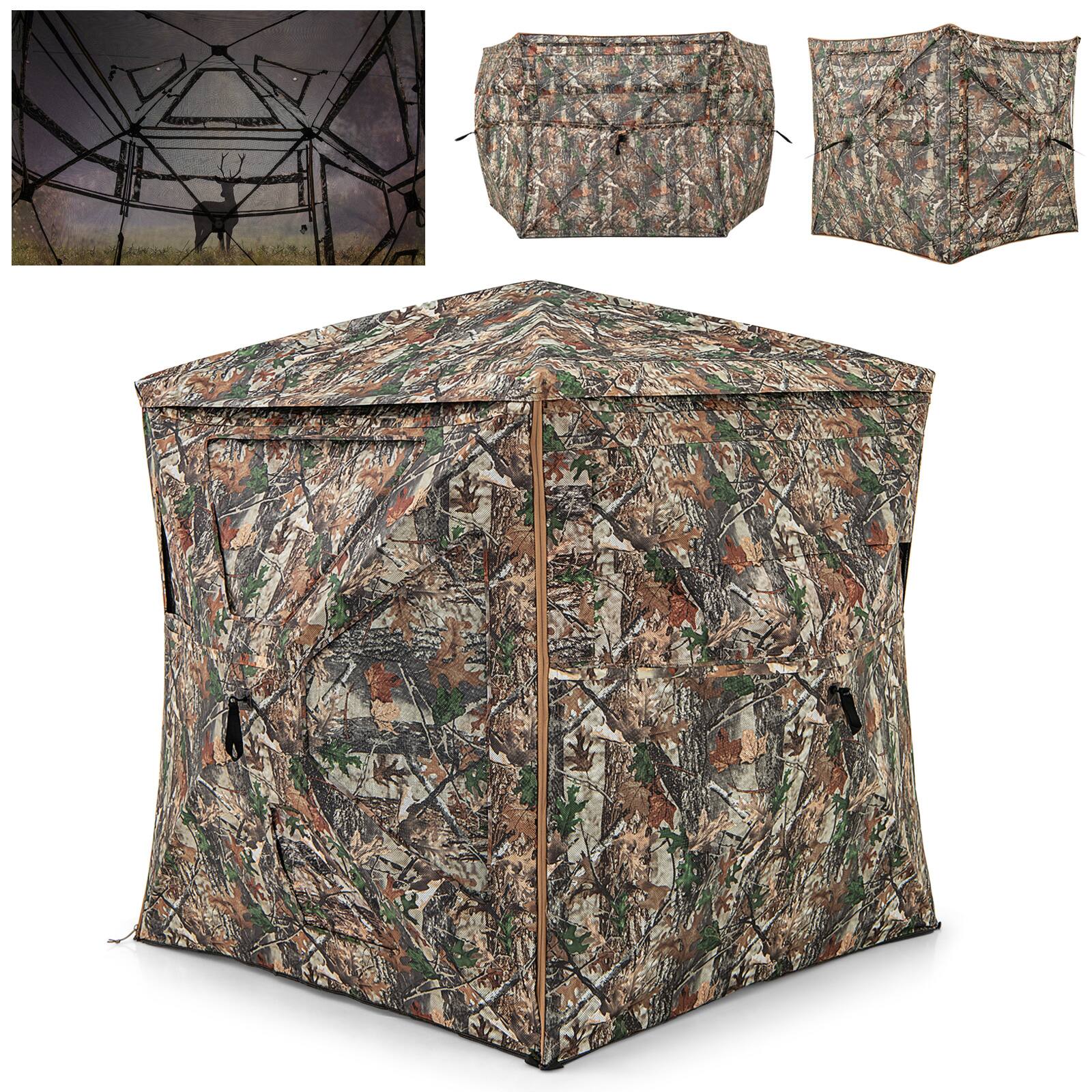 Alt View 7. Costway - Costway 3 in 1 Multifunctional Hunting Blind with Skylight Roof Cover Carrying Bag - Camouflage.