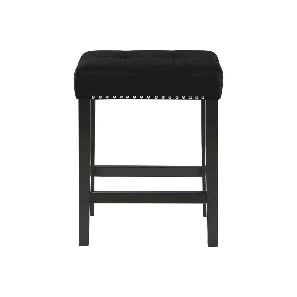 Alt View 4. FurniFact - Bar Table Set, Console Table with Stools, Wood Sofa Table with Stools Black - Black.
