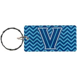 Stockdale - Villanova Wildcats Chevron Printed Acrylic Team Color Logo Keychain - Multicolor