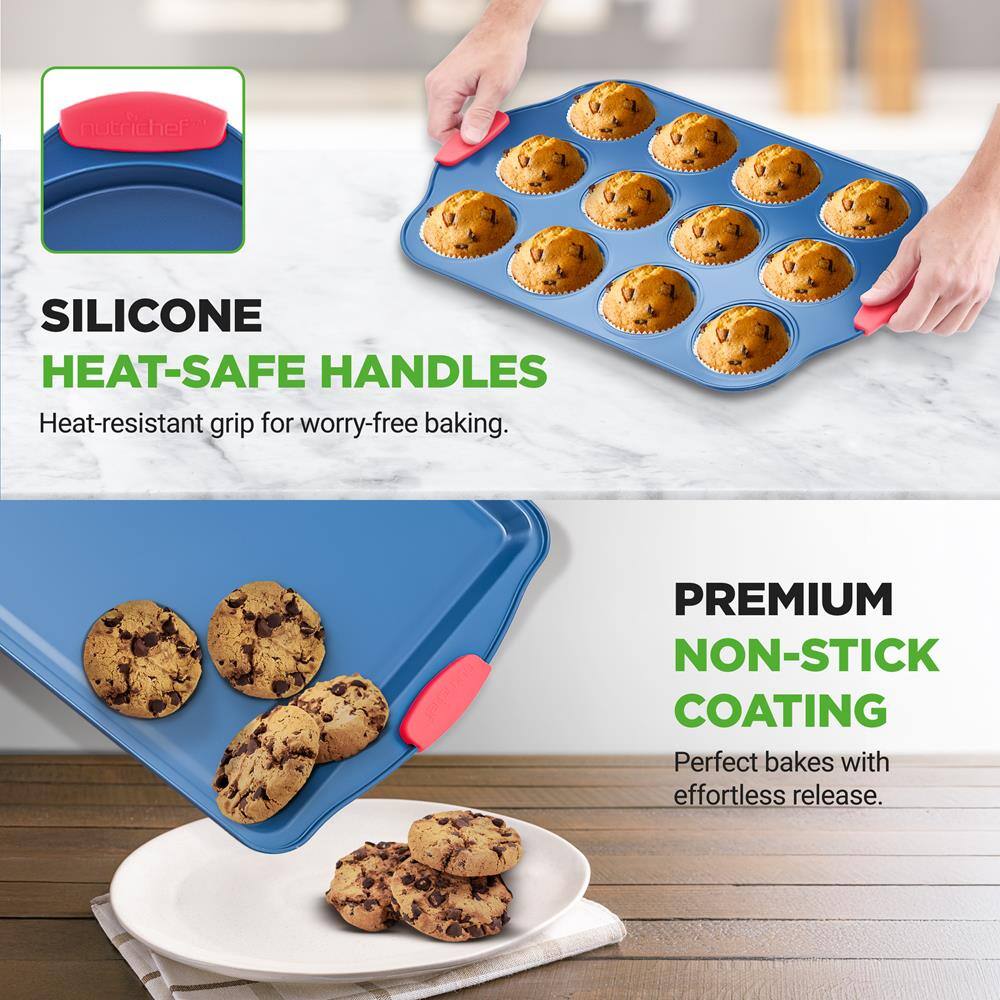 SILICONE HEAT-SAFE HANDLES  
Heat-resistant grip for worry-free baking.

PREMIUM NON-STICK COATING  
Perfect bakes with effortless release.