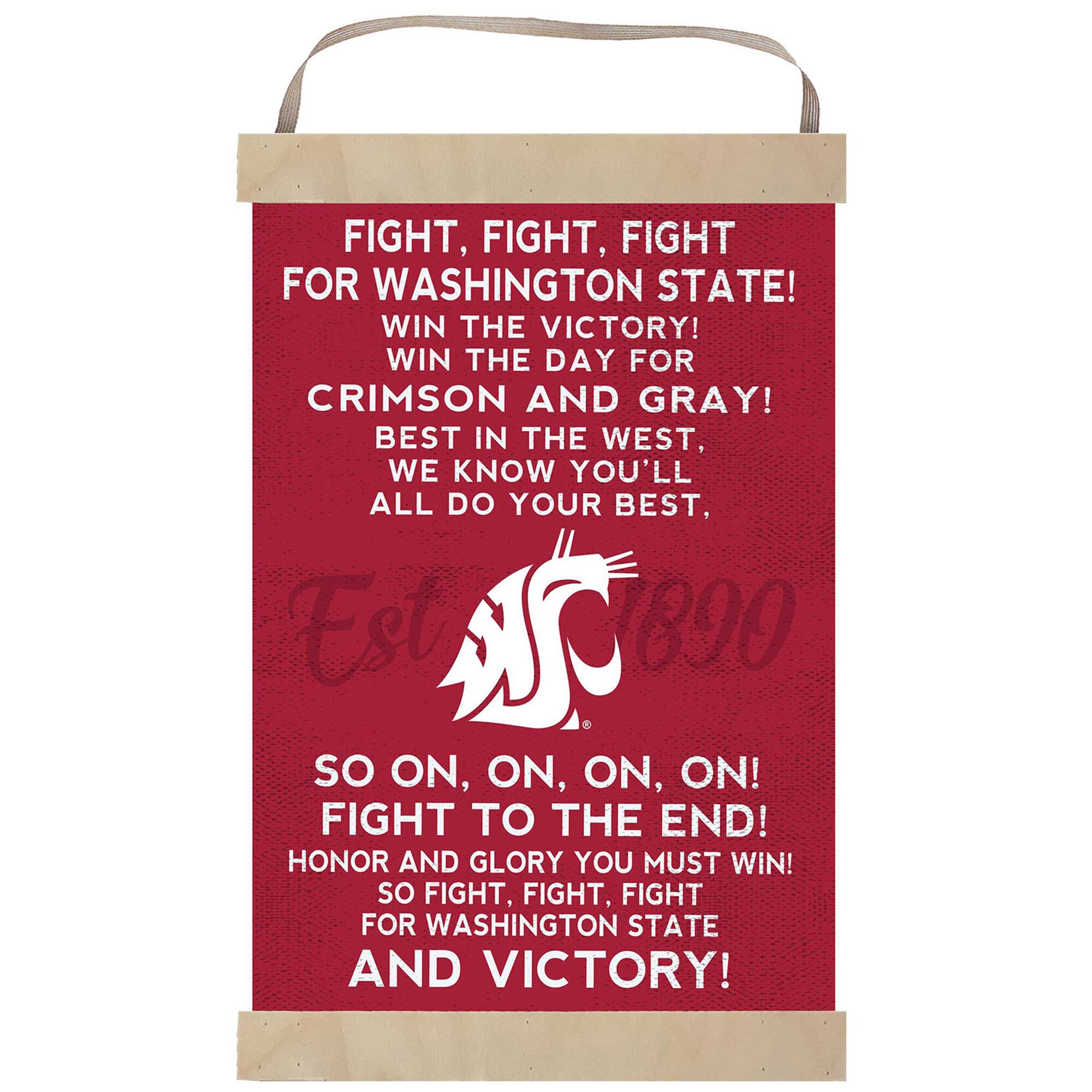 Washington State Cougars Fight Song Banner Sign