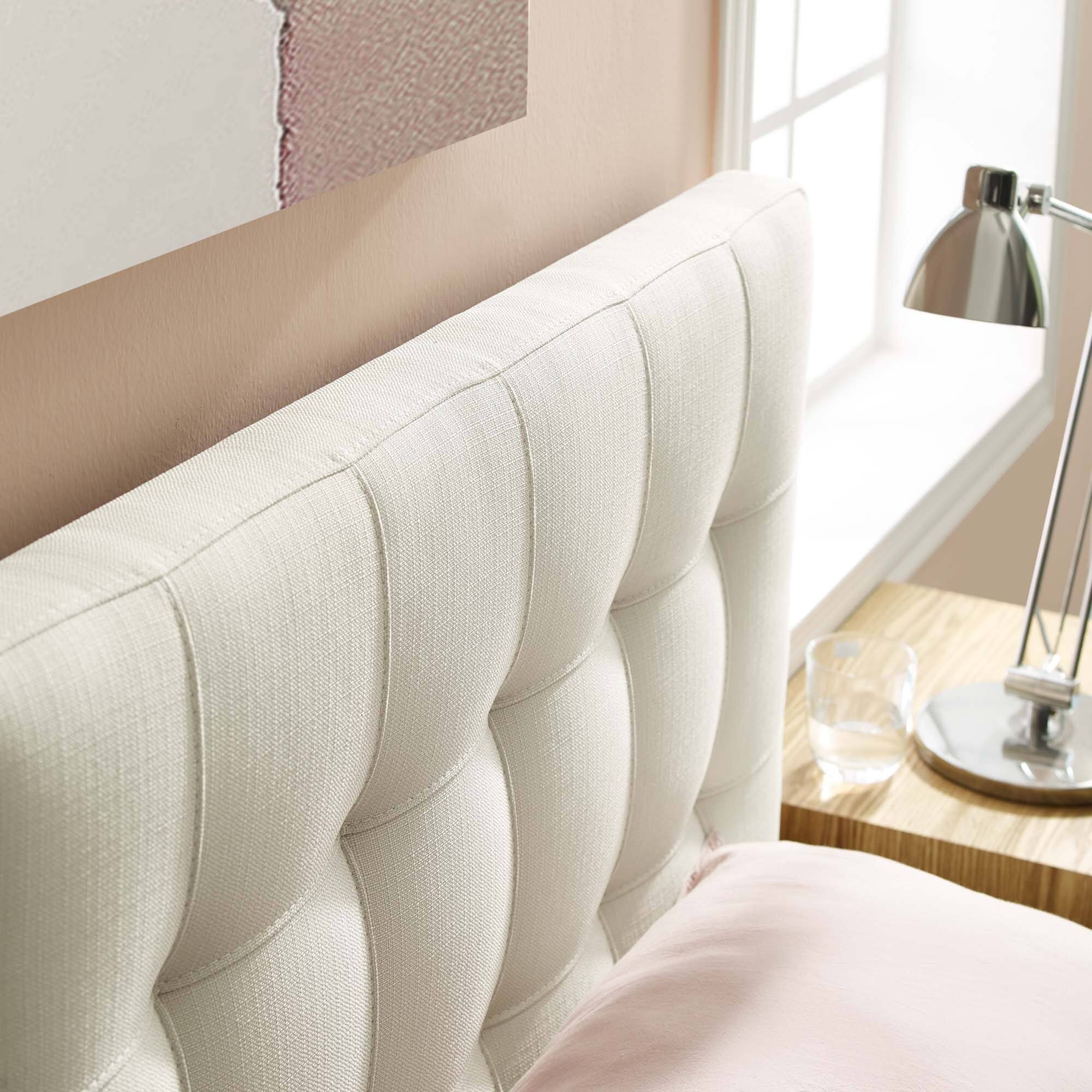 Alt View 4. Modway - Lily Upholstered Fabric Twin Headboard by Modway - White.