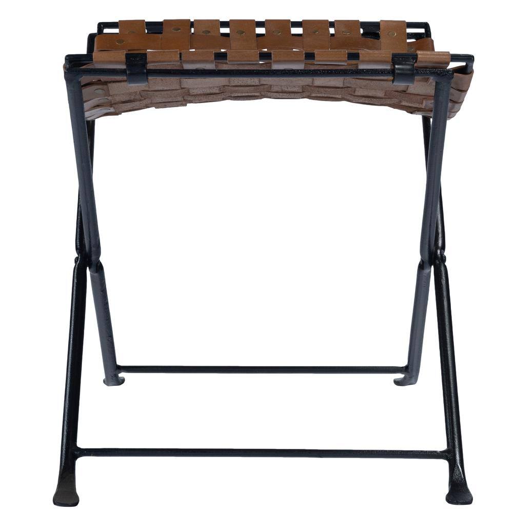 Alt View 3. Butler Specialty - Karma Woven Leather Stool - Medium Brown.